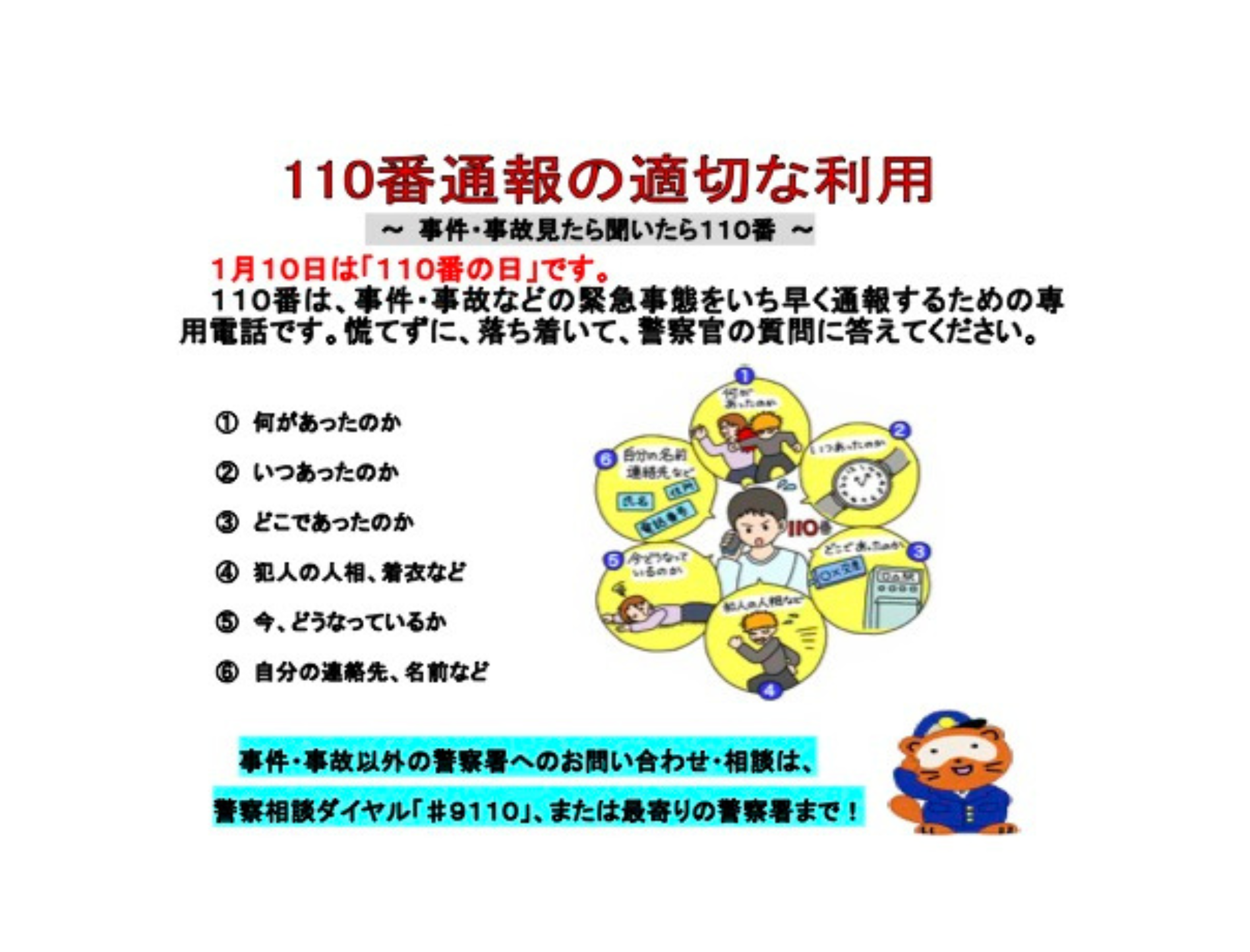 緊急通報は110番 相談電話は「＃9110」 – 緊急でない110番通報とは – PFQXWQ
